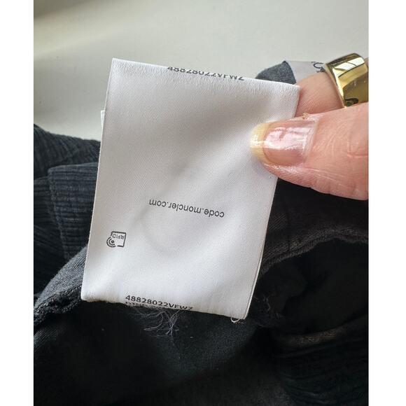 NWT Moncler 7 Fragment Corduroy Pants Black Men’s 48 Side Code Print - Picture 11 of 14